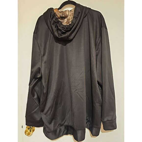 Real Tree Hoodie Men's Sz 3XL Black Green Tan Camo Drawstring Sweatshirt Fleece - Picture 2 of 6